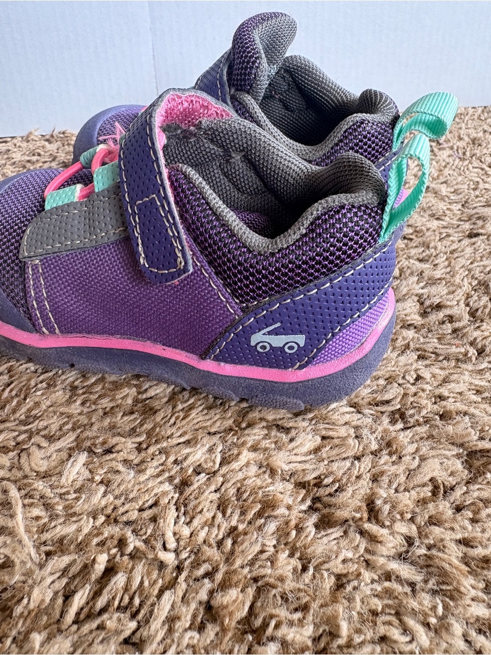 See Kai Run Girls Summit II US 4 Purple Hook & Loop Mesh Low Top - Picture 4 of 6